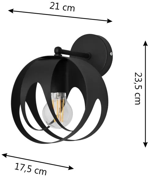 Nástenné svietidlo MOONLIGHT 1xE27/15W/230V čierna