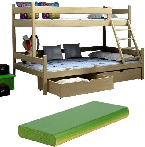 FA Petra 6 180x120 Poschodová posteľ s rozšíreným spodným lôžkom Farba: Zelená (+44 Eur), Variant rošt: S roštami