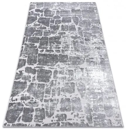 Moderný MEFE koberec 6184 Dlažba tehla - Štrukturálny, dve vrstvy rúna tmavosivá Veľkosť: 280x370 cm