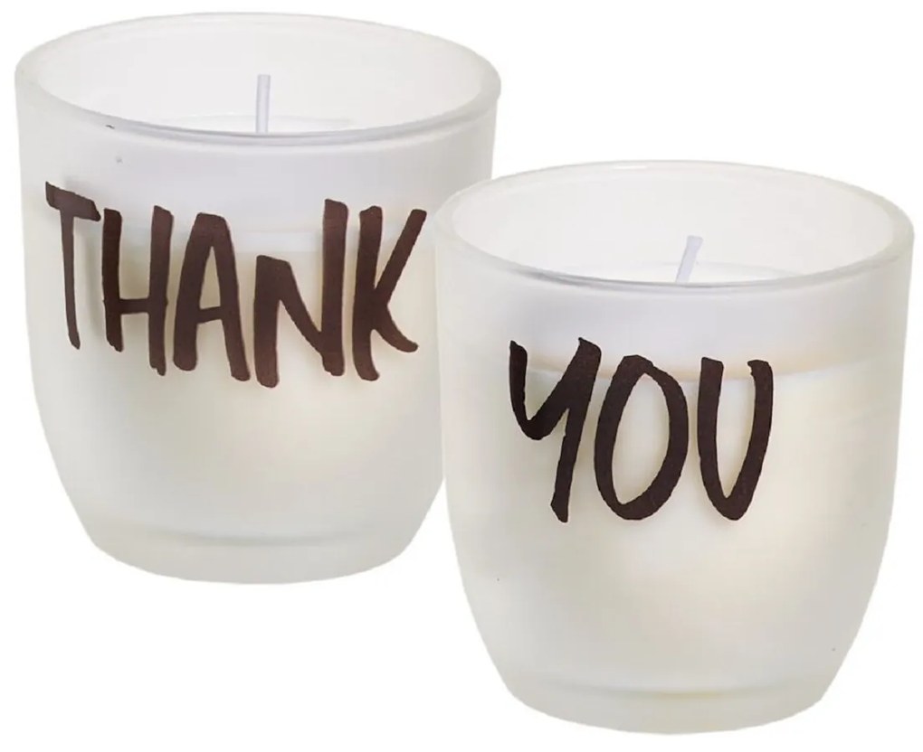 SPAAS Sviečka v skle s nápisom - THANK
