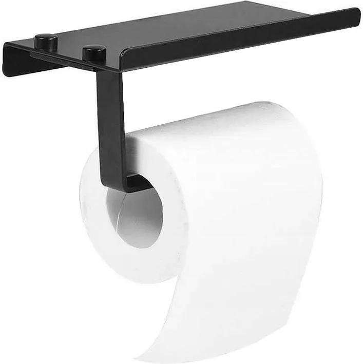 Rea Držák toaletního papíru s poličkou HOM-00552 - Černý