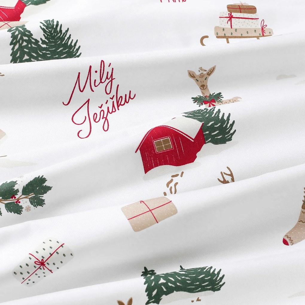 Goldea vianočná bavlnená pevná látka - české vianoce 160 cm