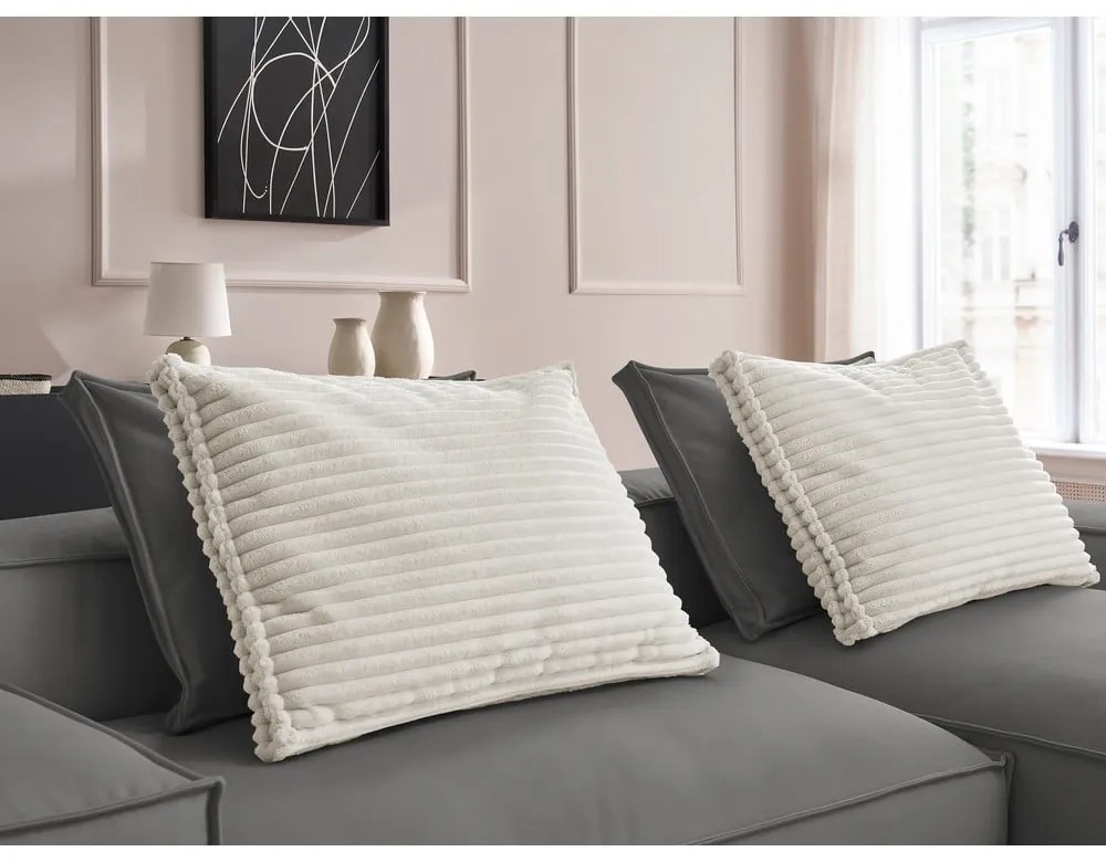 Sivá rohová pohovka z imitácie kože Boheme – Bobochic Paris