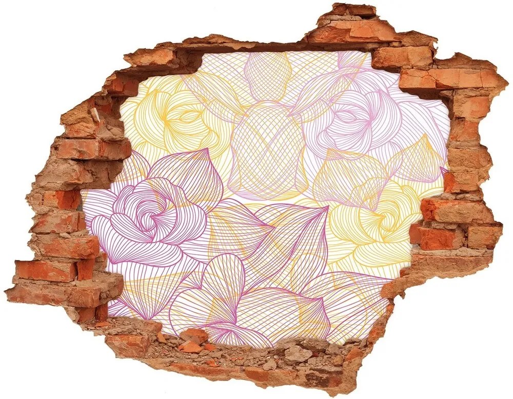 Fotoobraz diera na stenu nálepka Kvetinový vzor nd-c-70458266
