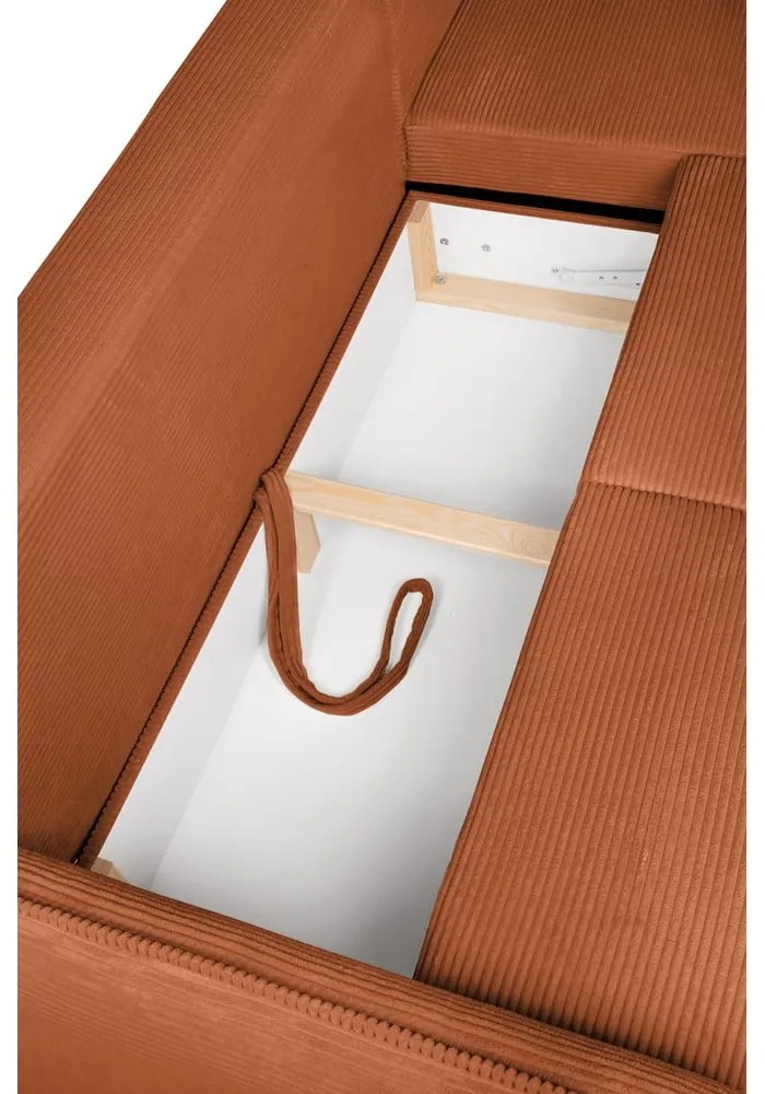 Oranžová menčestrová rozkladacia rohová pohovka Tori – Bonami Selection