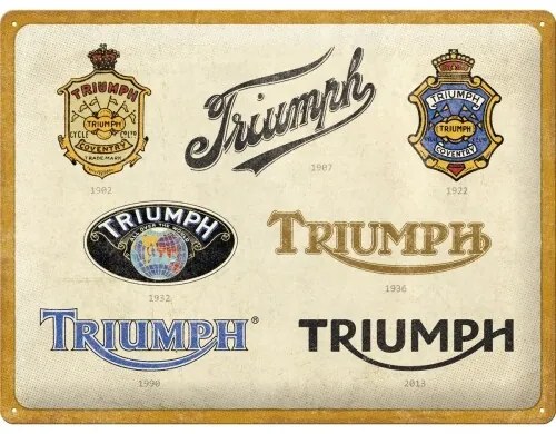 Plechová ceduľa Triumph - Logo Evolution, (40 x 30 cm)