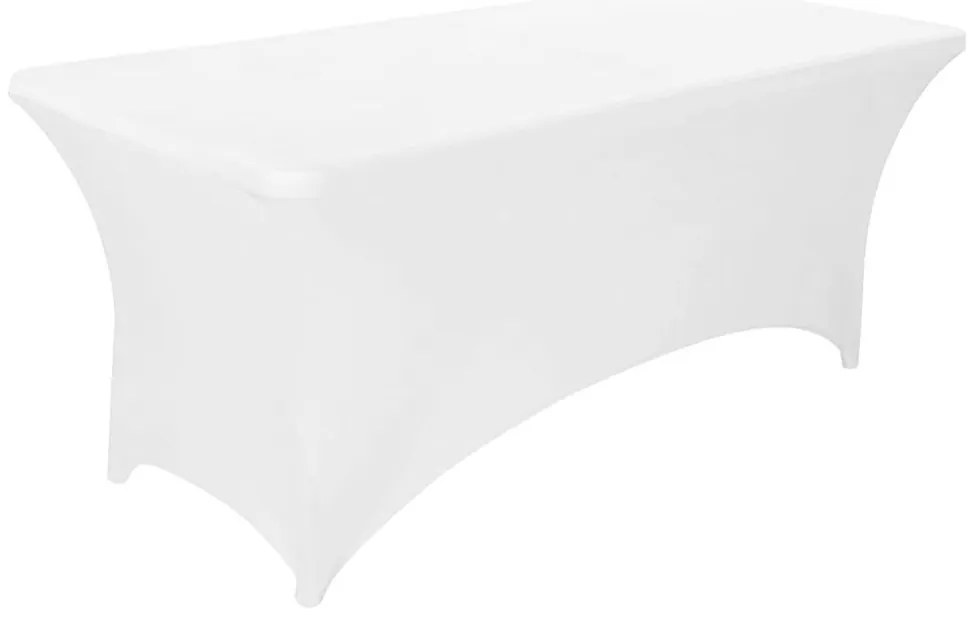 Biely elastický obrus na cateringový stôl 240 cm