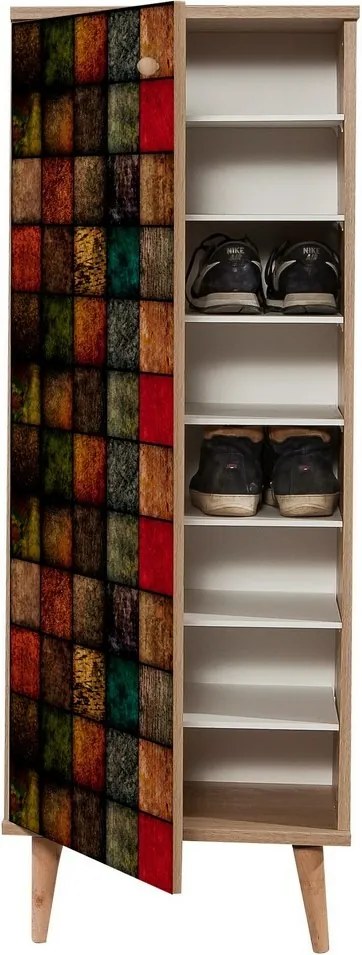 Mega Sonoma Oak Cubes Skriňa na topánky