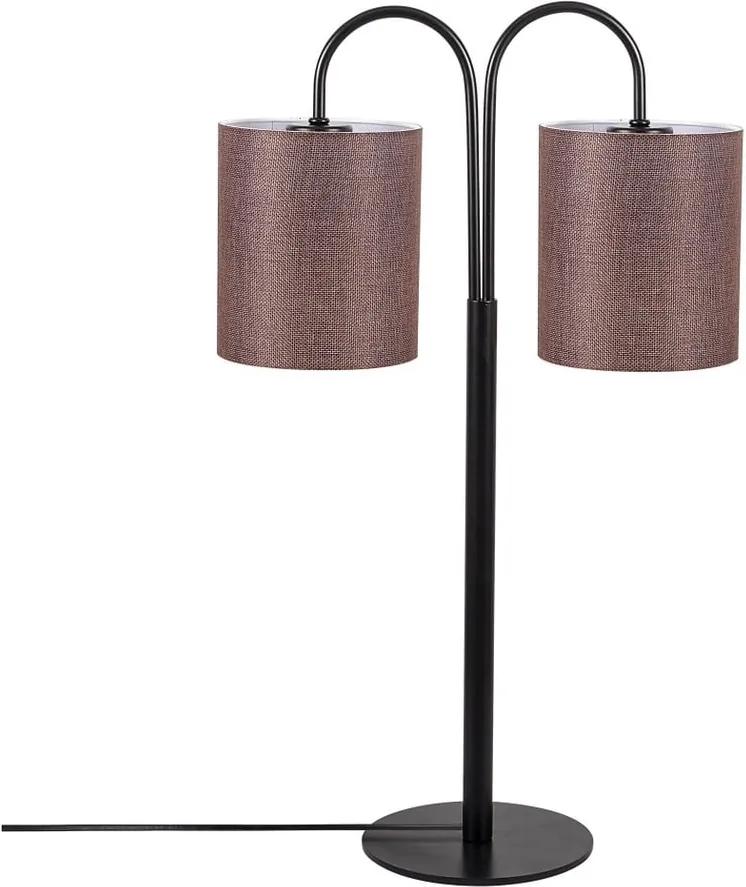 Čierna kovová stolová lampa s hnedými tienidlami Opviq lights Sifi