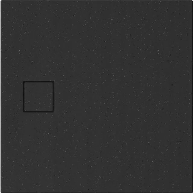Cersanit Tako Slim, štvorcová akrylátová sprchová vanička 90x90x4 cm + čierny sifón, čierna, S932-166