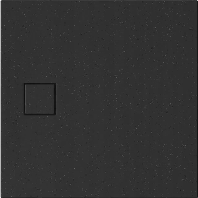 Cersanit Tako Slim, štvorcová akrylátová sprchová vanička 90x90x4 cm + čierny sifón, čierna, S932-166
