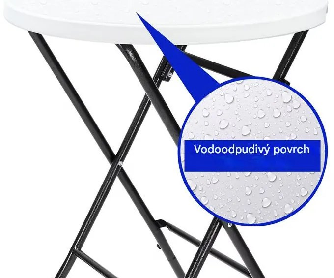 InternetovaZahrada Skladací barový stôl Ø72 cm - biely