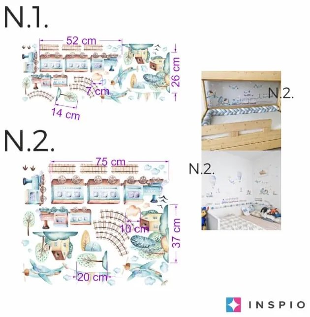 Samolepiace tapety na stenu - Vlak a lietadlá