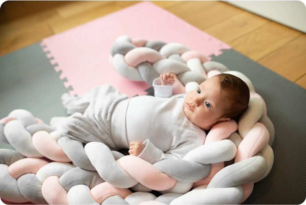 Ochranný vrkoč do postieľky Ricokids 3m - ružový 722113