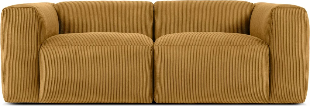 Modulárna dvojmiestna pohovka s roštom Konsimo Buffo žltá