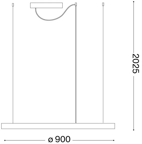 Ideal Lux - Závesný LED luster na lanku ORACLE SLIM LED/53W/230V 3000K, priemer 90 cm, zlatý