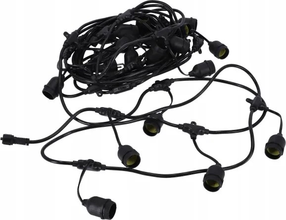 LED vonkajšia dekoračná svetelná reťaz 30xE27/1W/230V 16,44 m IP44 čierna