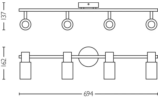 Philips - Bodové svietidlo PALMS 4xE14/25W/230V