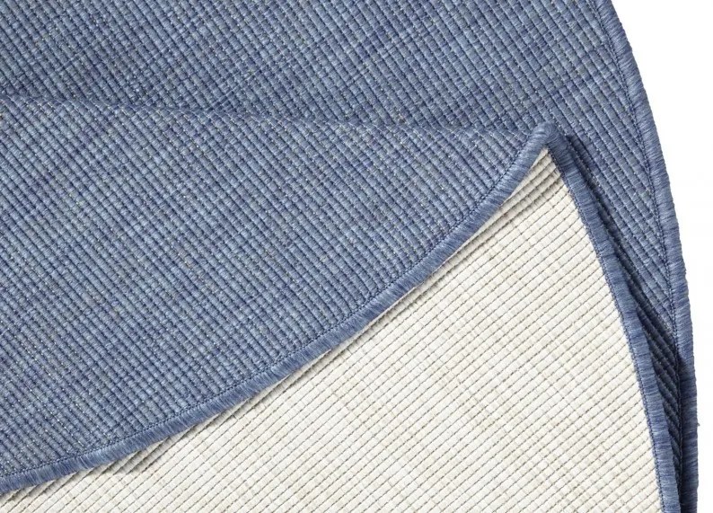 DOPREDAJ: 140x140 (priemer) kruh cm Kusový koberec Twin-Wendeteppiche 103100 blue cream kruh - na von aj na doma, 140x140 (priemer) kruh, modrá, chodba / predsieň, Hanse Home