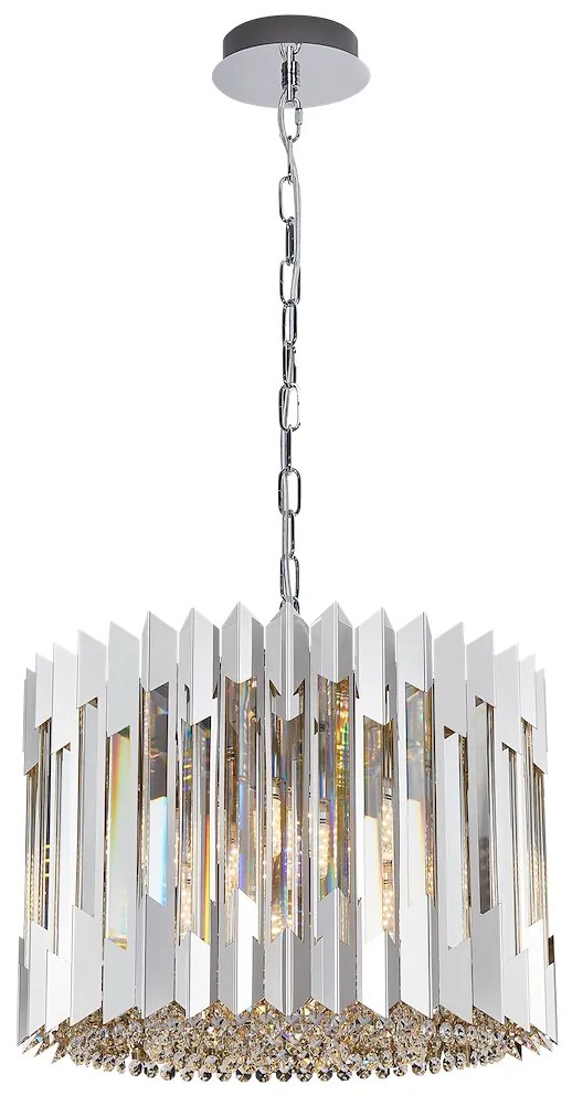 EUlight Luster Ritz, 1x krištáľové/chrómové kovové tienidlo, (fi 42cm), ch
