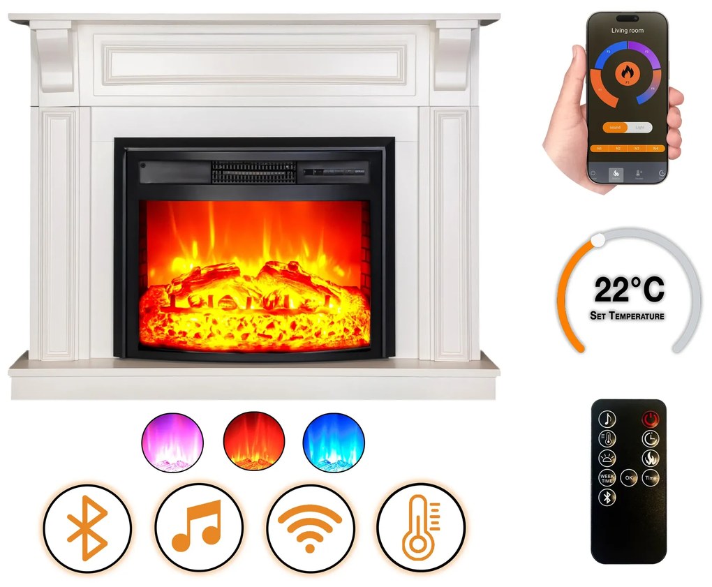 Elektrický krb Mykonos EF 4 White