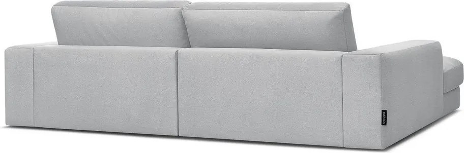 Svetlosivá zamatová rohová pohovka (ľavý roh/s leňoškou) Sierra – Bobochic Paris