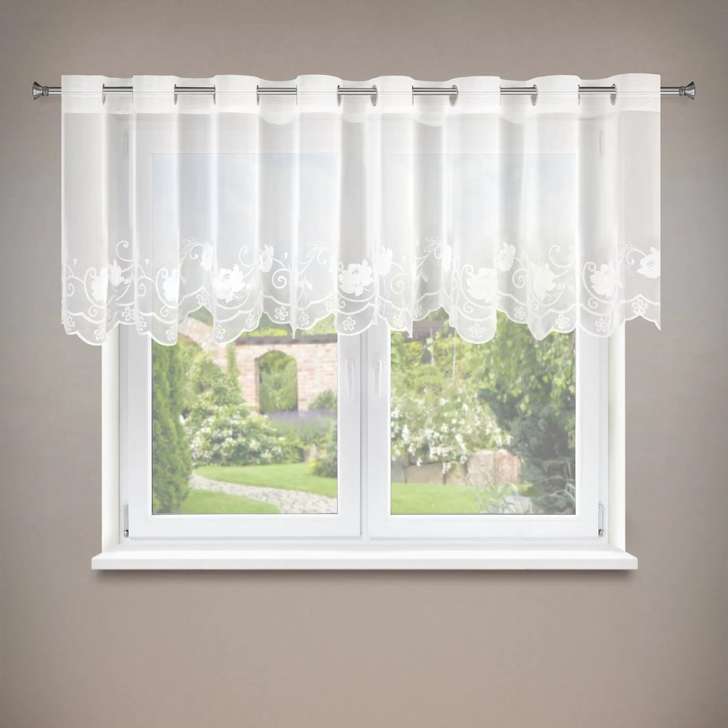 ZÁCLONA NA KRÚŽKOCH LETI 350X70 CM KVETY