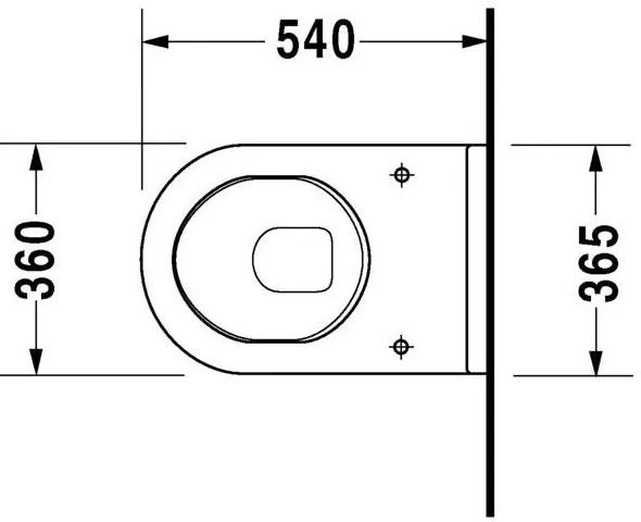 DURAVIT Starck 3 závesné WC s hlbokým splachovaním, 360 mm x 540 mm, s povrchom WonderGliss, 22000900001