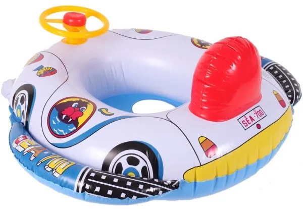 Nafukovacie čln - plávacie auto pre deti s volantom