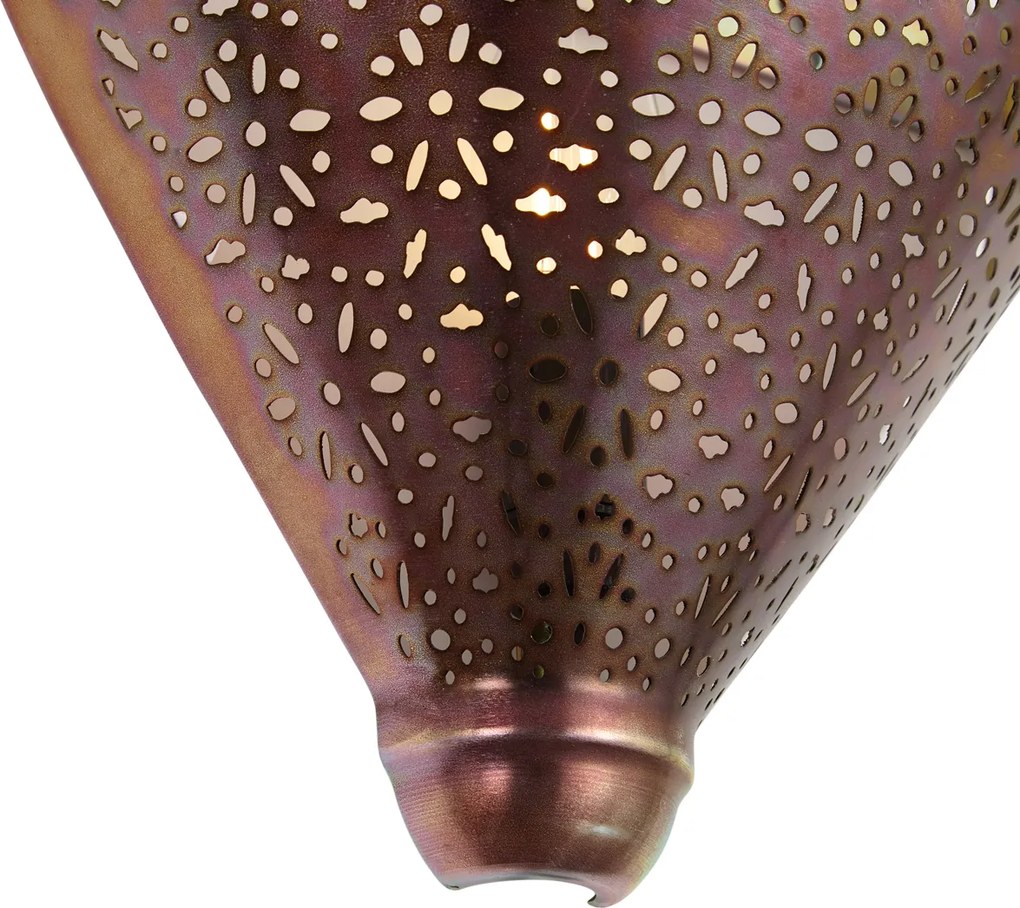 Orientálna nástenná lampa medená so vzorom - Muraf