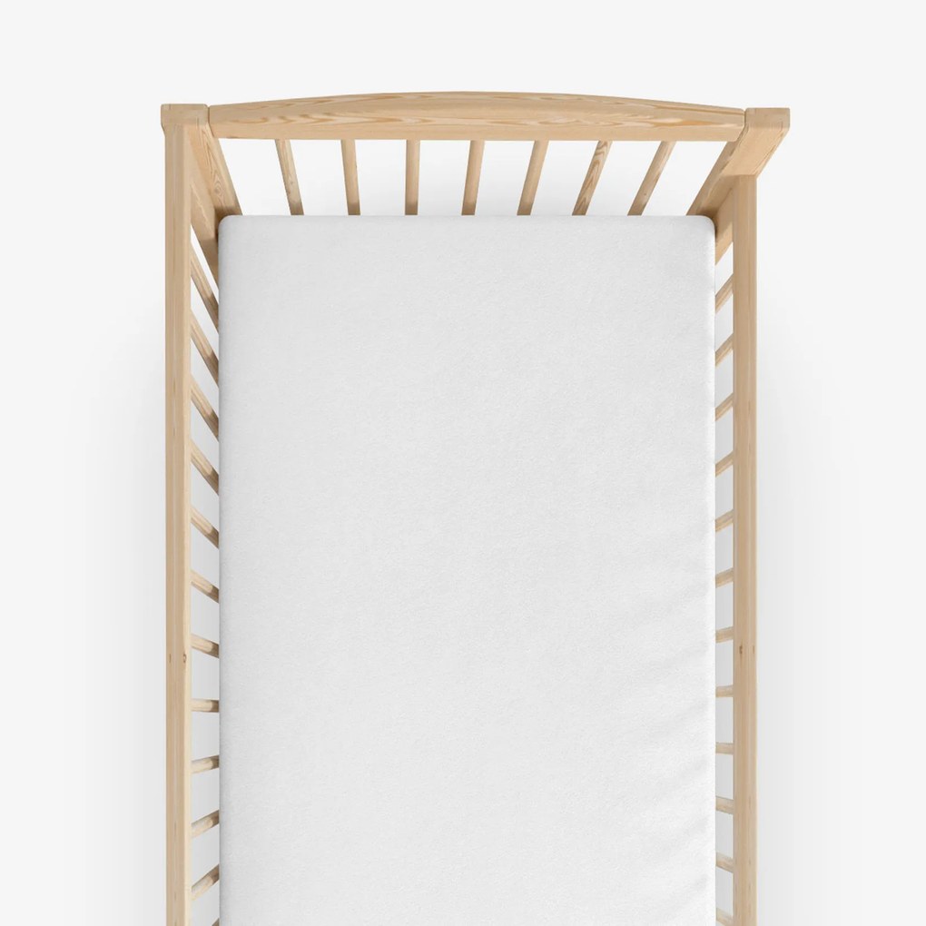 Goldea nepriepustná froté plachta do detskej postieľky - biela 60 x 120 cm