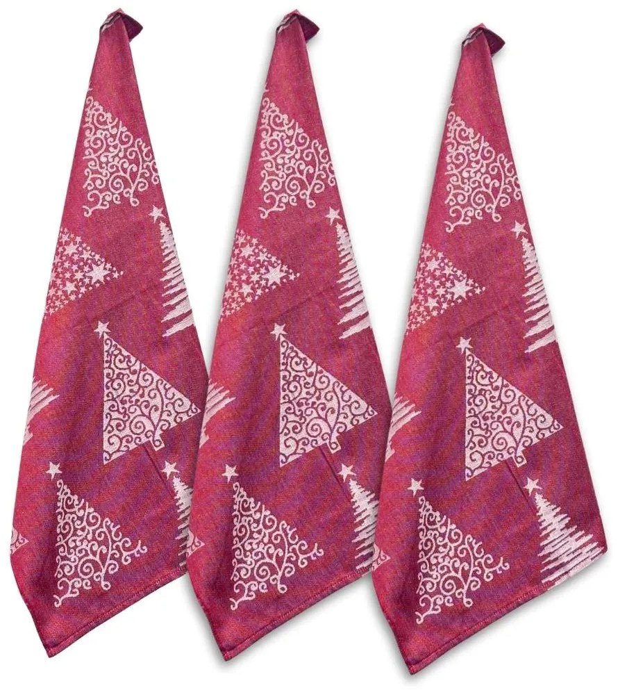 Home Elements Kuchynské utierky Stromčeky červené