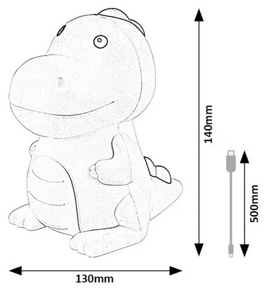 Rabalux 76021 detské dekoratívne LED osvetlenie Dinosaurus Dinoo