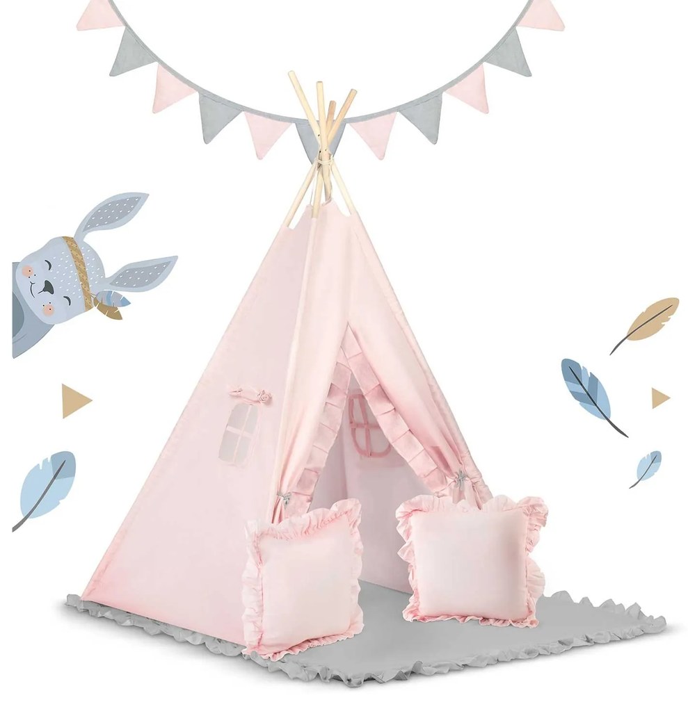 Detský stan típí Nukido NK-406 - svetloružový