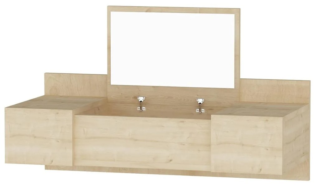 Toaletný stolík Zain (dub zafírový). Akcia -19%. Vlastná spoľahlivá doprava až k Vám domov. 1088851