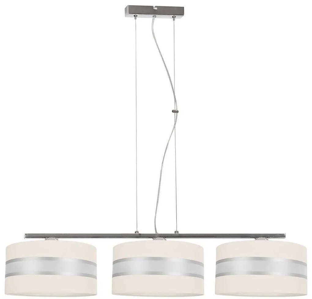 Závesné svietidlo Elegance, 3x textilné tienidlo (mix 4 farieb)