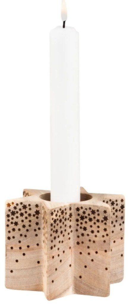 Drevený hviezdicový svietnik WOOD STAR