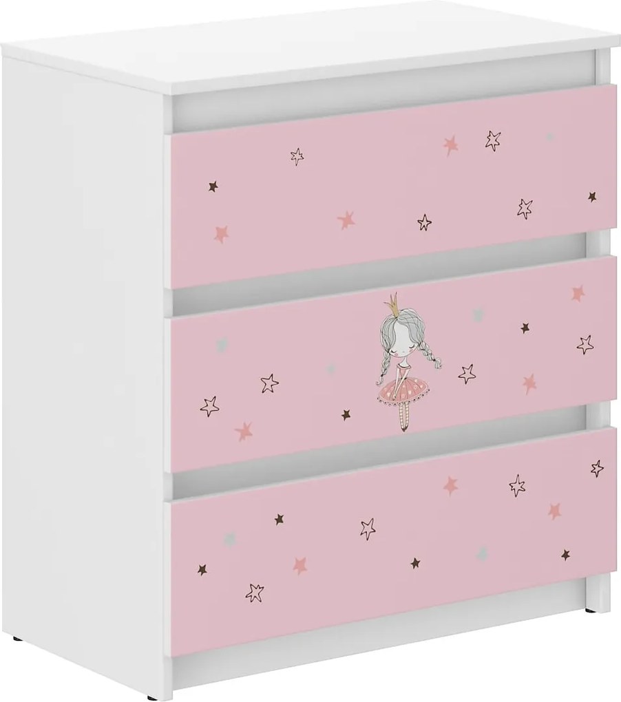 Wooden Toys Detská komoda R-3 PRINCEZNÁ