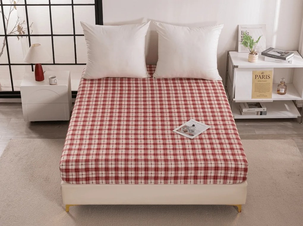 Napínacia obliečka z mikrovlákna TARTAN HEART farebné 180x200 cm