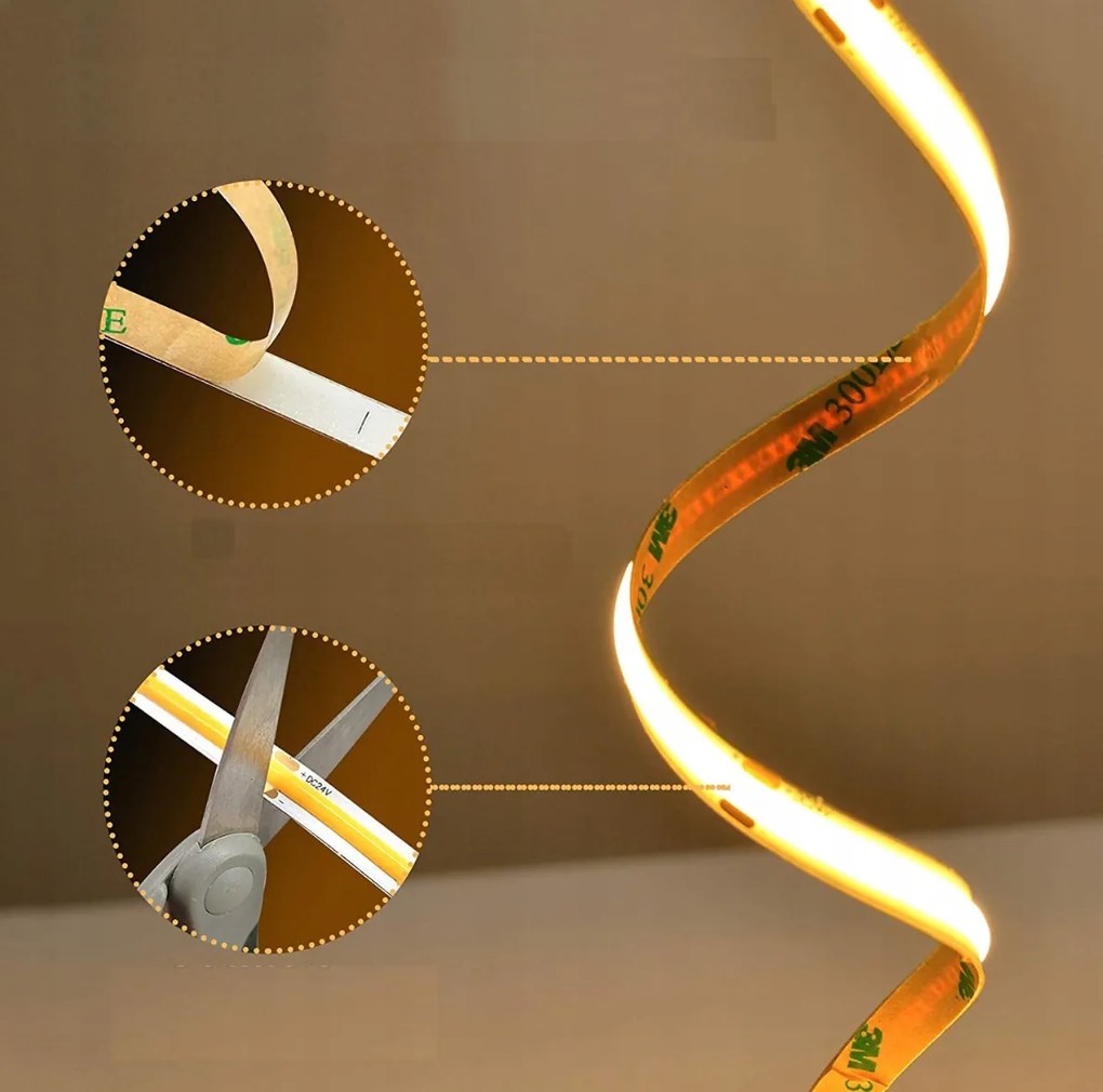 ECOLIGHT LED pásik 24V COB 9W/m 480LED 50m teplá biela WW