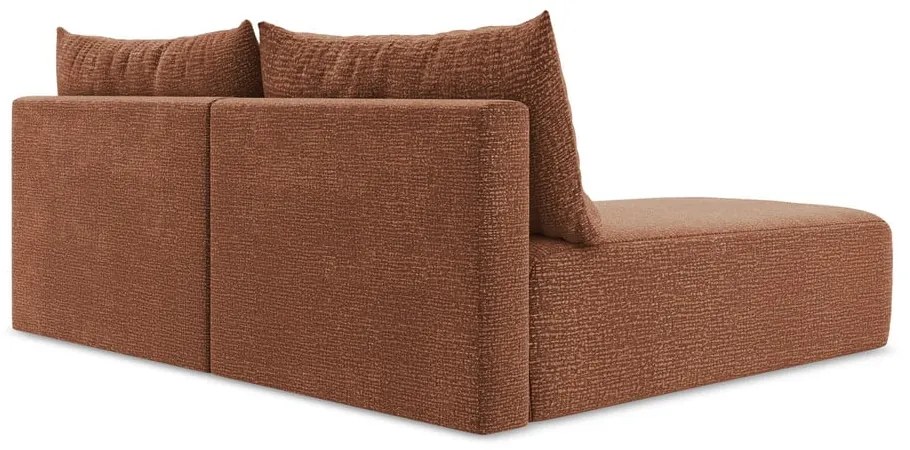 Rozkladacia/s úložným priestorom rohová pohovka v tehlovej farbe (ľavý roh) Kalena – Makamii