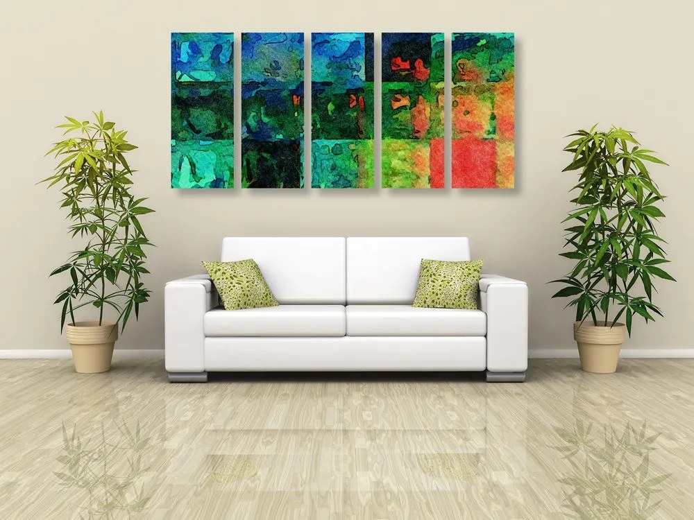 5-dielny obraz moderné výtvarné umenie Varianta: 100x50