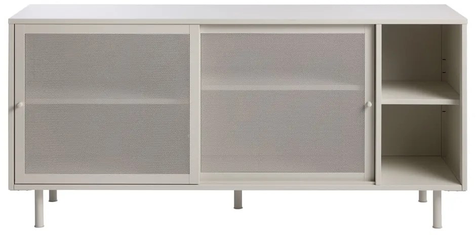Sivá kovová komoda s posuvnými dverami 160x75x47 cm Veep – Unique Furniture