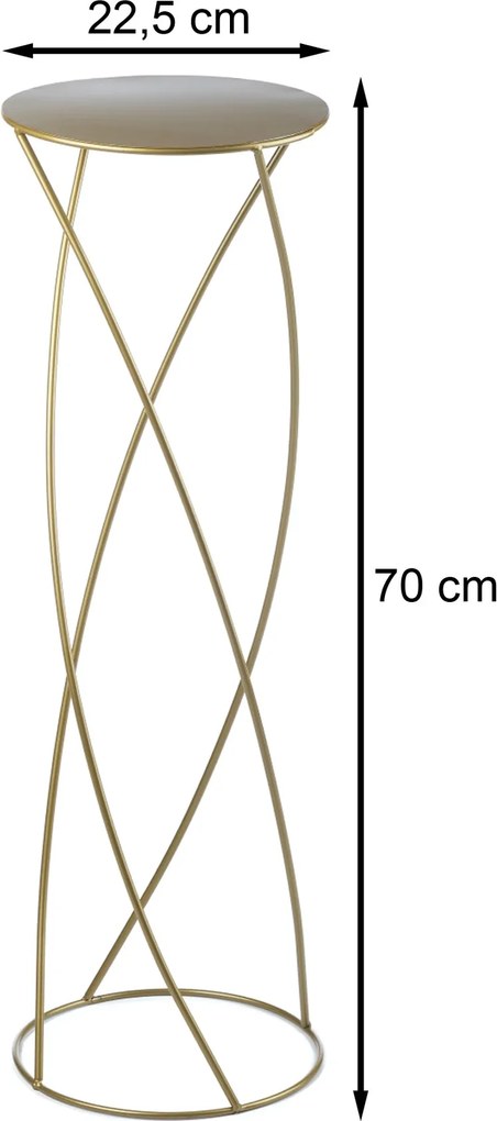 STOJAN NA KVETINÁČ SPIRAL 70X22,5X22,5 CM ZLATÁ