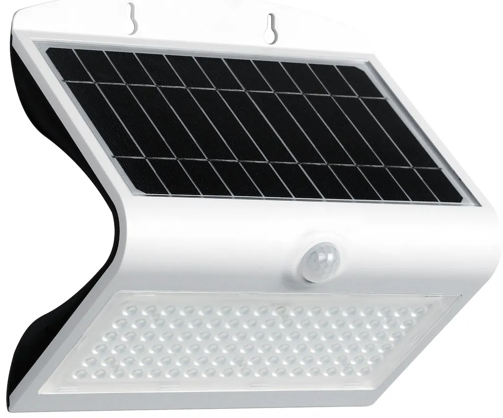 Ecolamp Exteriérové solárne nástenné LED svietidlo Butterfly, 1x LED 6,8w, biela, pohybový senzor
