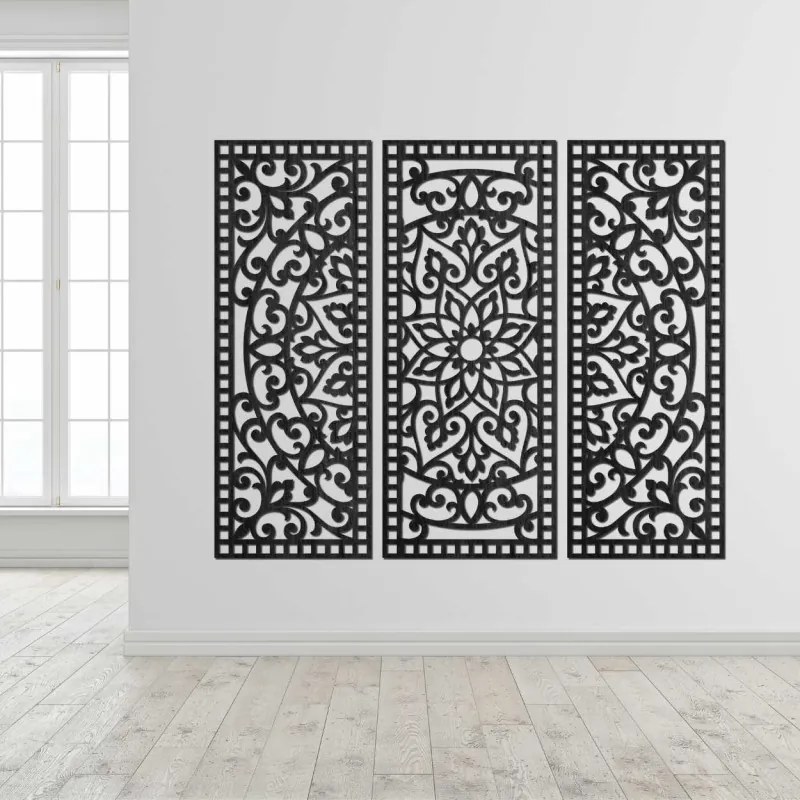 Nástenná dekorácia trojdielny panel mandala  | SENTOP PR0514-A