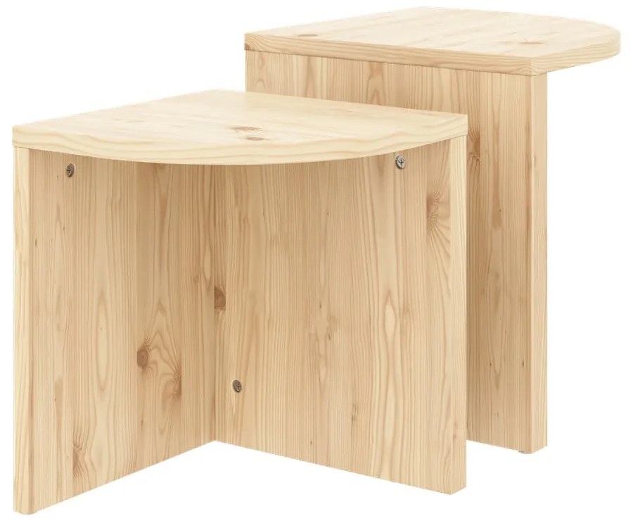 Konferenčné stolíky z borovicového dreva v prírodnej farbe v súprave 2 ks Combine – Karup Design