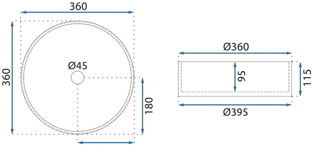 Rea Ingrid, sklenené umývadlo na dosku 360x360x120 mm, dymové sklo, REA-U8524