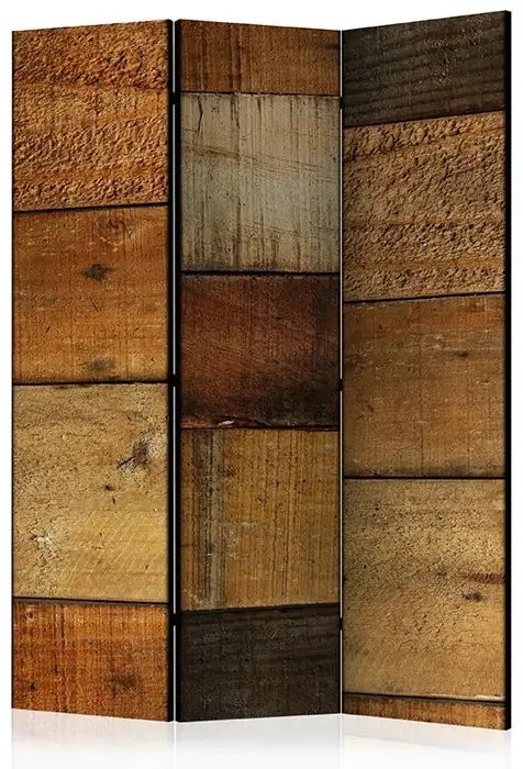 Paraván - Wooden Textures [Room Dividers] Veľkosť: 135x172, Verzia: Obojstranný
