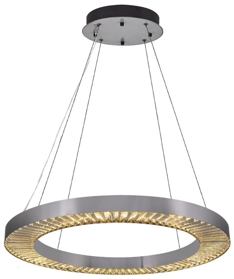 LED luster na lane JESI LED/85W/230V 3000K priemer 80 cm strieborný